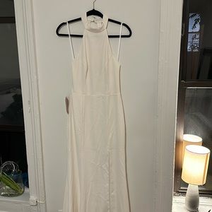 White halter bhldn dress.